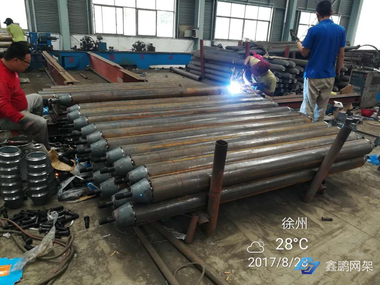 網架加工現場