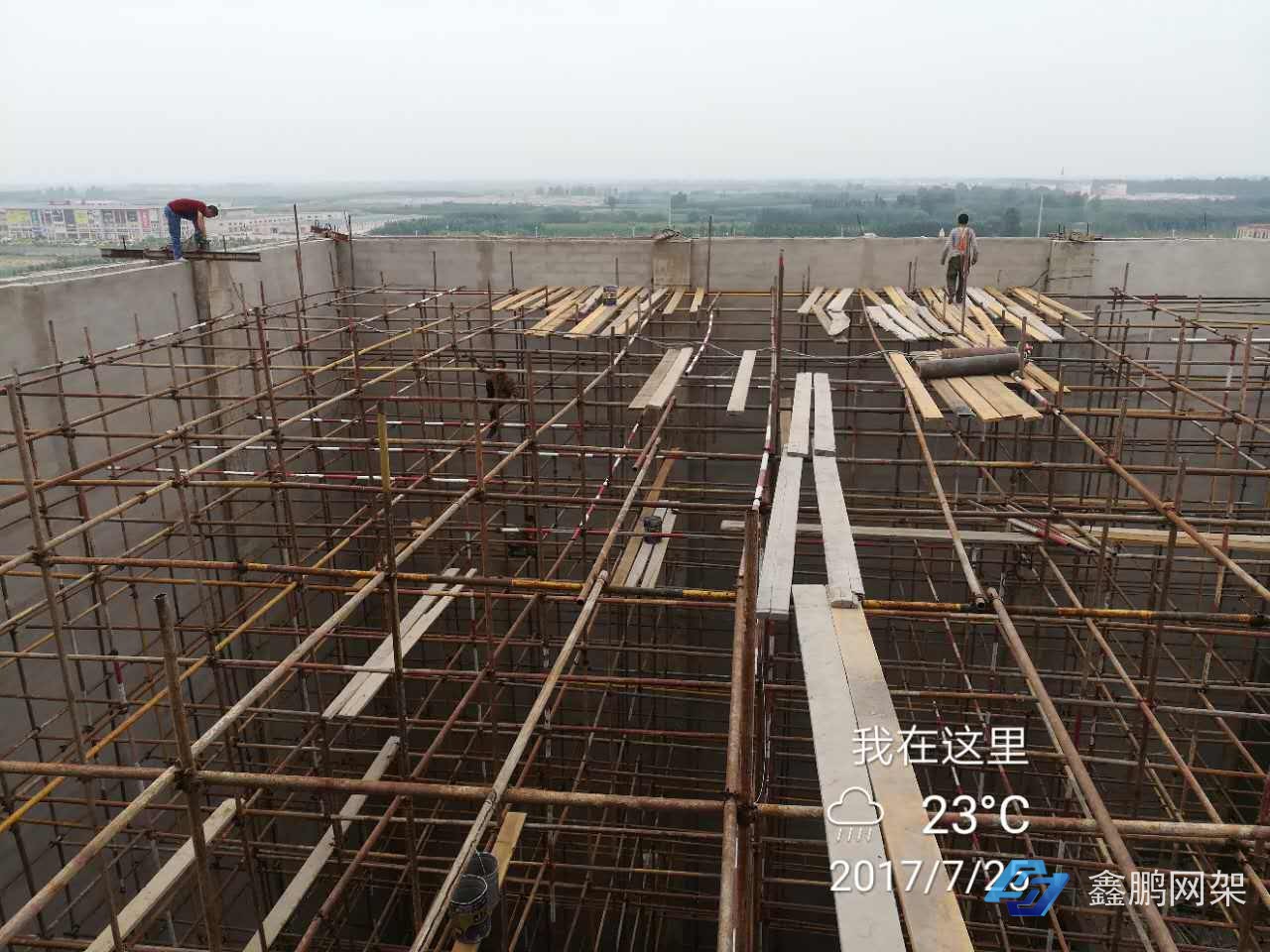 內蒙古婺源縣采光頂網架深度文化中心施工現場